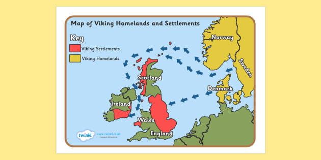 Viking Invasion Map - Vikings, England, invasion, invasion map