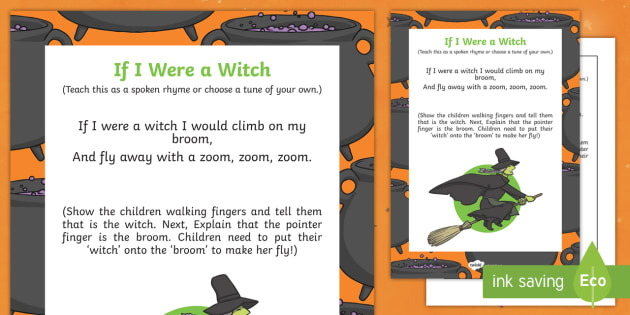 Spooky Halloween rhyme - If I were a witch (Teacher-Made)