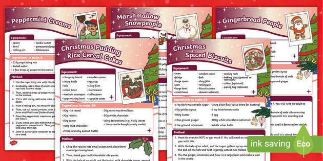 KS1 Christmas Cooking With Your Class Recipe Pack