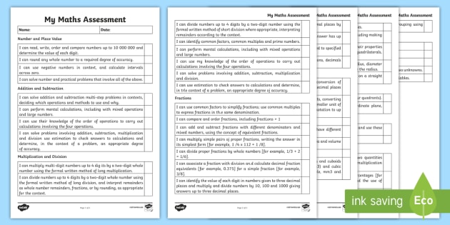 year-6-maths-assessment-i-can-statements-checklist-2014-national