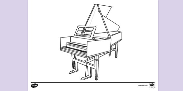 FREE! - Harpsichord Colouring Sheet | Colouring Sheets