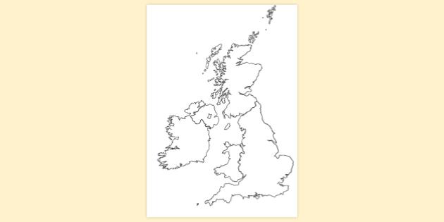 FREE! - Blank United Kingdom Outline Colouring Sheet