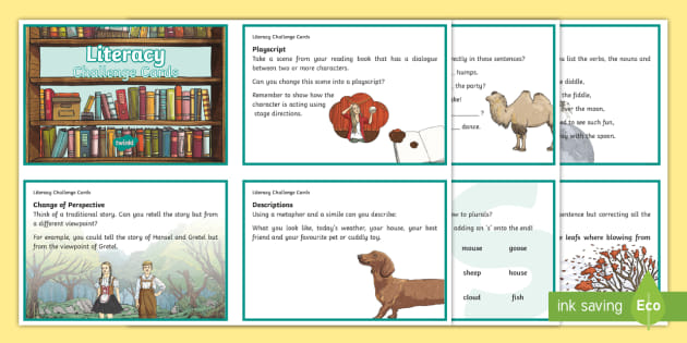 Literacy Challenge Cards (teacher made)