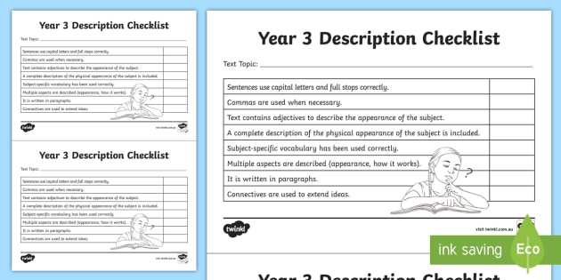 setting description homework year 3