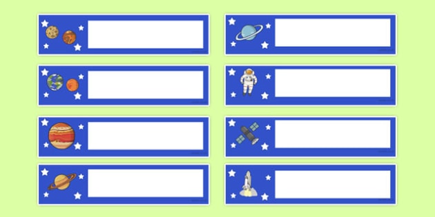 Space Themed Editable Gratnells Tray Labels - tray labels, space