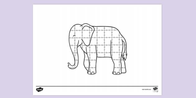 Colourful Patchwork Elephant | KS1 Colouring Sheets | Twinkl