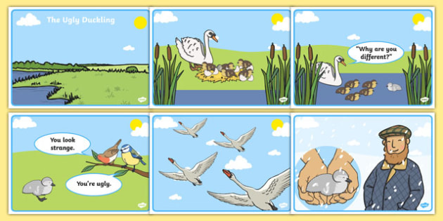 The Ugly Duckling Story Sequencing Color (A4) (teacher made)