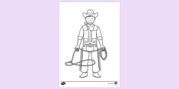 free cowboy colouring page to print colouring sheets