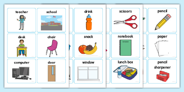 ELL Classroom Objects Editable Flash Cards teacher Made 
