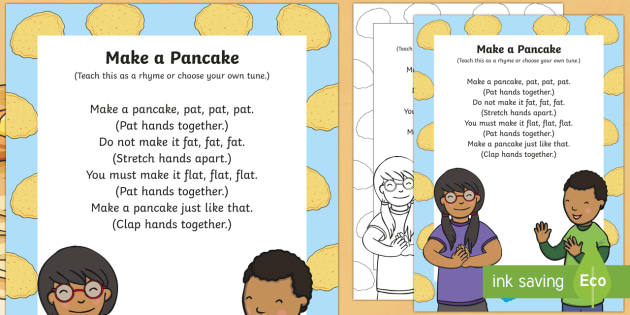 Make a Pancake Action Rhyme (teacher made)