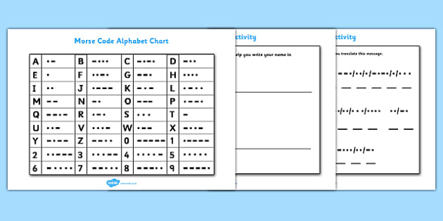 Morse Code Chart Printable