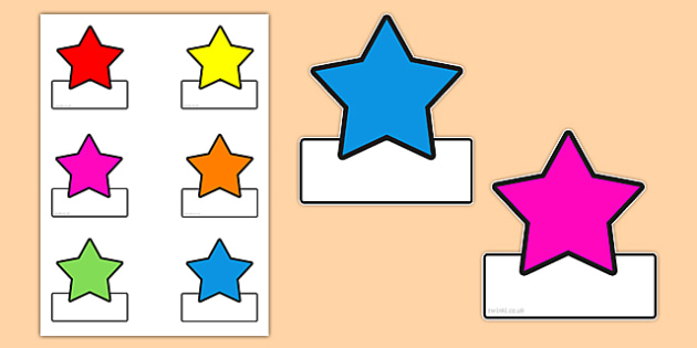  Star themed Editable Name Labels KS1 Classroom Management