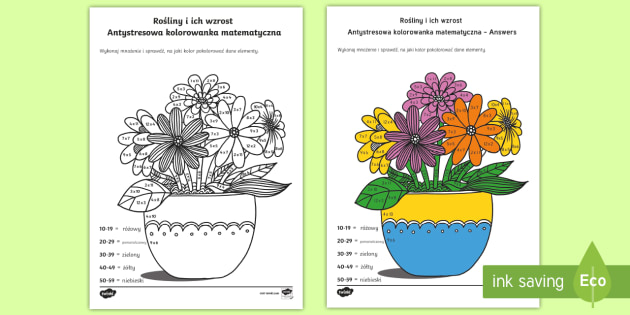Kwiaty I Tabliczka Mnozenia Kolorowanka Antystresowa