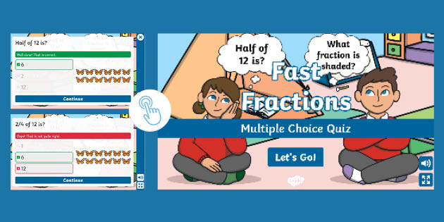 Fast fractions game | Interactive | Year 2 (teacher made)