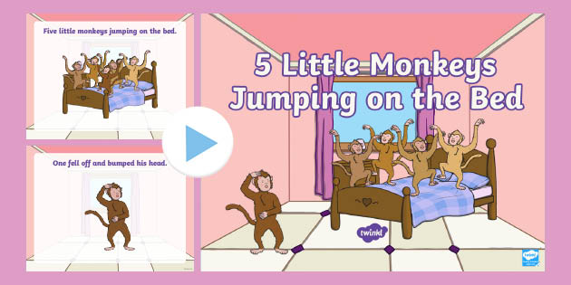 Five Little Monkeys Jumping on the Bed Rhyme PowerPoint