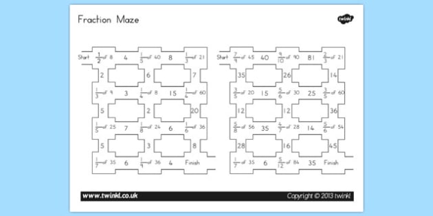 Fractions Maze (teacher made)