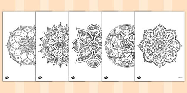 adult colouring mandala themed mindfulness colouring sheets