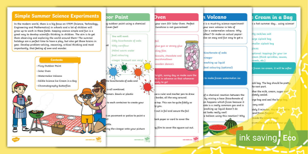 Summer Science Experiments (teacher made)