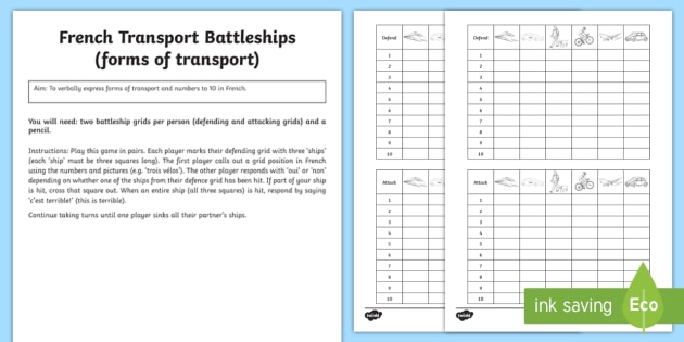 Transport Battleships French Board Game Transport Battleships French Board Game