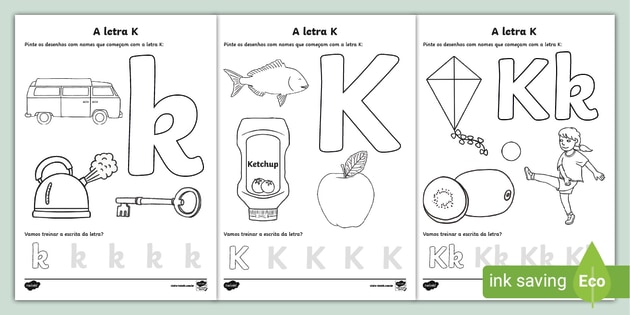 Atividade com a Letra K – Atividade de Alfabetização