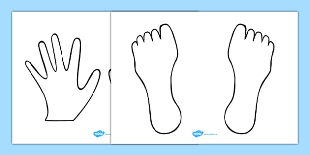 👉 hand and feet coloring sheet templates  my body primary