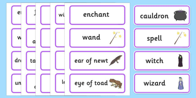 FREE! - Magic Word Cards - witch, magic, word card, flashcards, cards