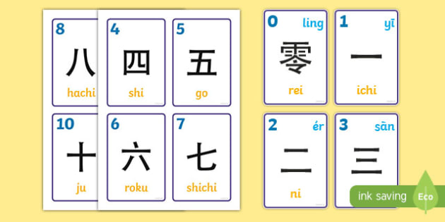 1 to 10 japanese counting flashcards languages primary