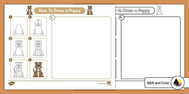 How To Draw a Puppy for Kids Activity | Puppy Drawing