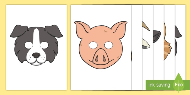 Farm Animal Mask Templates Role Play Masks teacher Made 