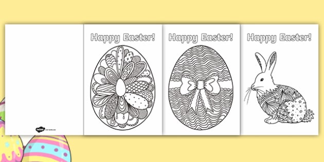 mindfulness colouring easter cards teacher made