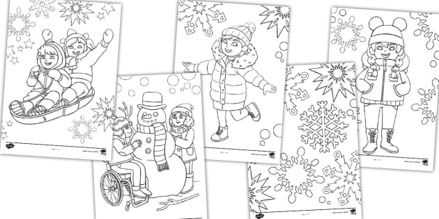 Coloriages d'hiver - Maternelle - Cycle 1 - Twinkl