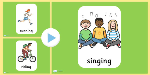 verb action display powerpoint actions verbs