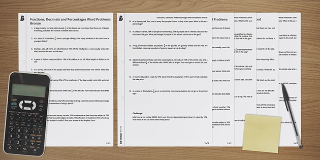 ðŸ‘‰ Word Problems: Fractions, Decimals and Percentages | KS3 Maths