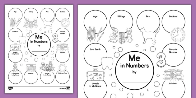 Me in Numbers Math Activity for K-2nd Grade (Teacher-Made)