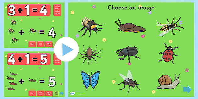 minibeast themed addition powerpoint - minibeast