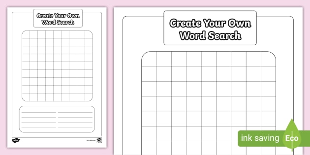 Word Search Template Blank Puzzle Templates For Kids Ph