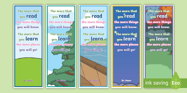 dr seuss printable bookmarks with quotes pdf