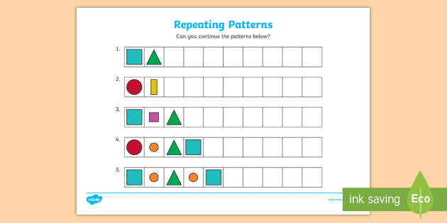 FREE! - Continue the Pattern Worksheet | Teaching Resources