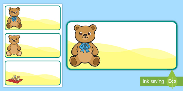 Teddy Bears Picnic Name Labels Teacher Made