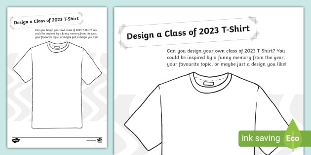 Design a Class of 2023 T-Shirt Worksheet (Teacher-Made)