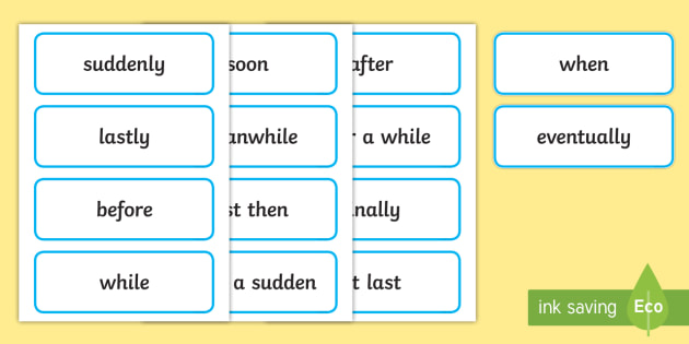 Time Connectives Word Mat KS1 Cards (teacher Made)