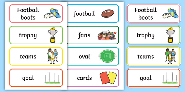 Australian Football League Word Cards | Primary Resources