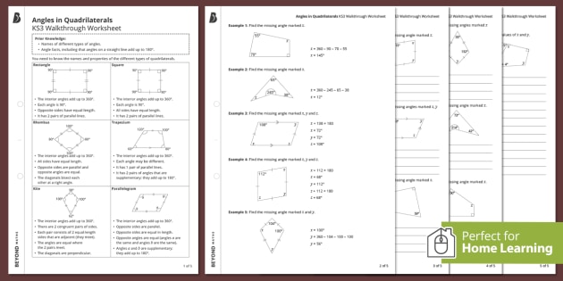 angles worksheet pdf angles in quadrilaterals beyond