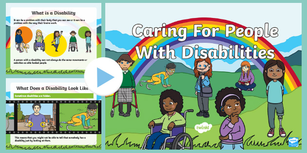 Caring for people with disabilities. (teacher made)