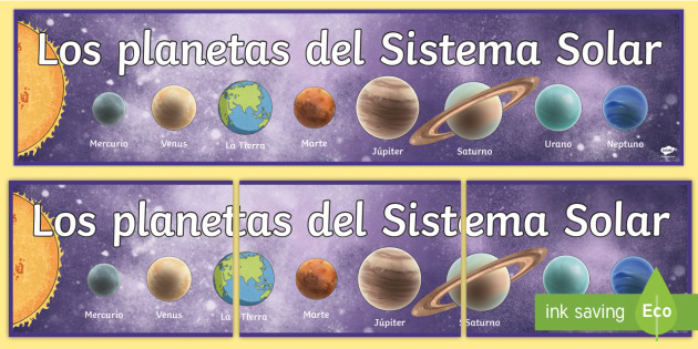 Solar System Planet Display Banner Spanish Spanish Ks2