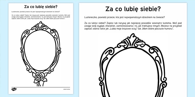 Za co lubię siebie - Karta pracy | Królewna Śnieżka
