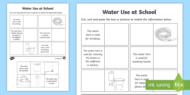 Water Use At School Worksheet teacher Made Water Use At School Worksheet teacher Made