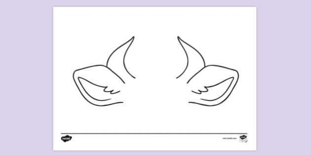 Cow Ears Coloring Sheet | Printable Farm Animal Activity