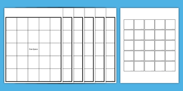 Free Blank Bingo Card Template