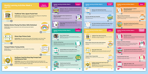 Weekly Learning Activities Week 6 (Ages 3-5) (teacher made)